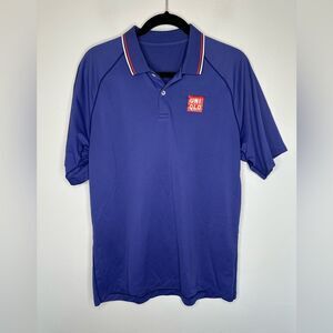 Roger Federer Tennis Uniqlo Men's Blue Polo Shirt Size Large